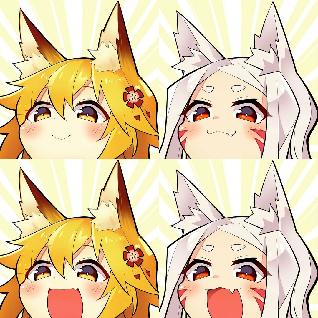 Safebooru - 2girls :d accessories angry dog noises animal ear fluff ...
