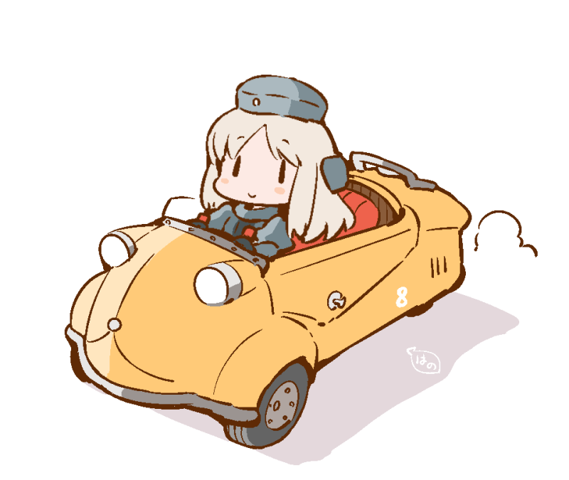 Safebooru - 1girl blonde hair car chibi driving eyebrows visible ...