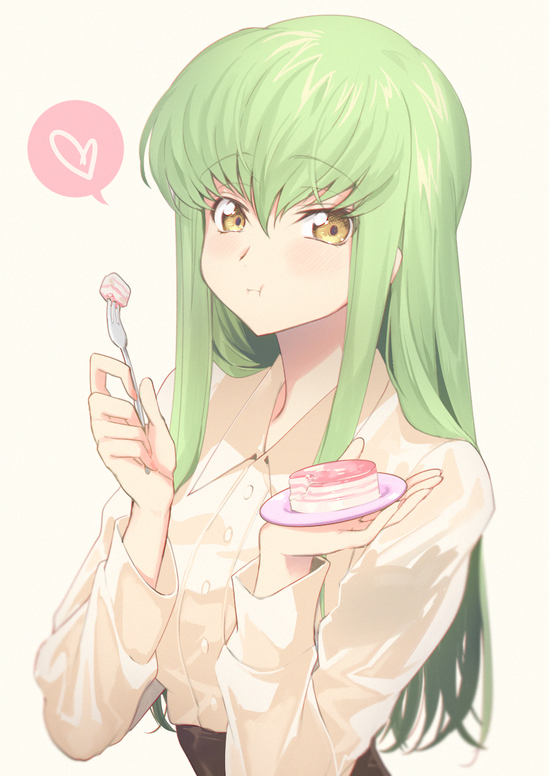 Safebooru 1girl I Alternate Costume Bangs Blush Cc Cake Casual Closed Mouth Code Geass 3581