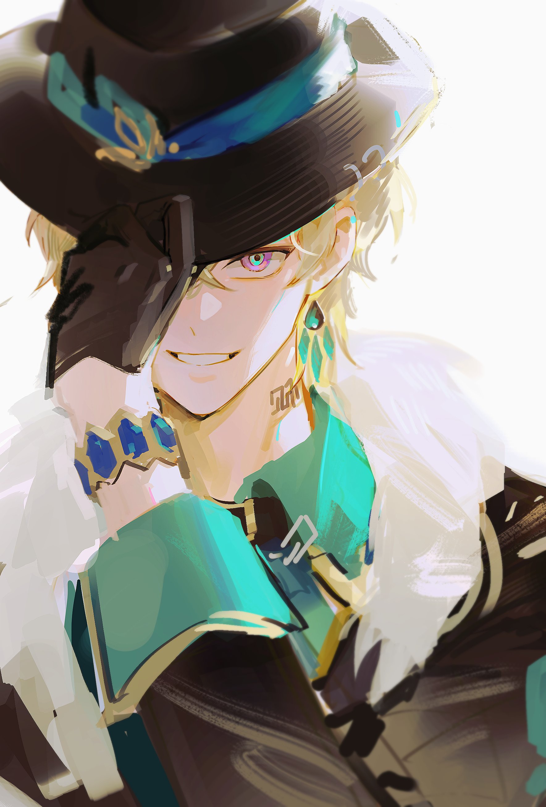 Safebooru - 1boy absurdres adjusting clothes adjusting headwear ...