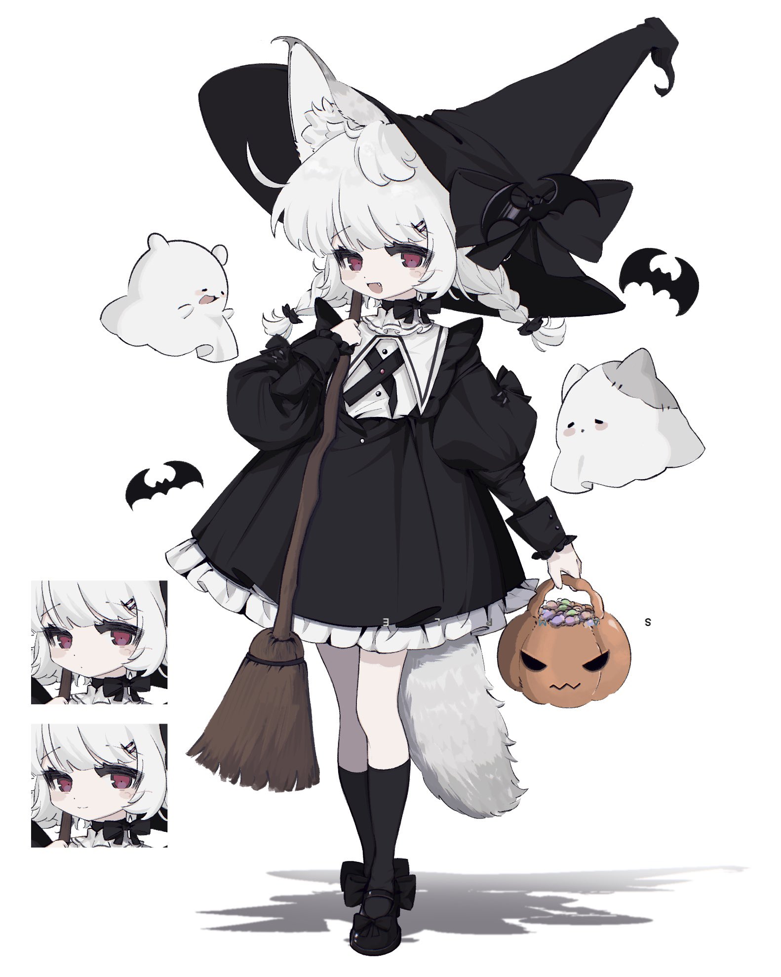 Safebooru - 1girl animal ear fluff animal ears black dress black hat ...