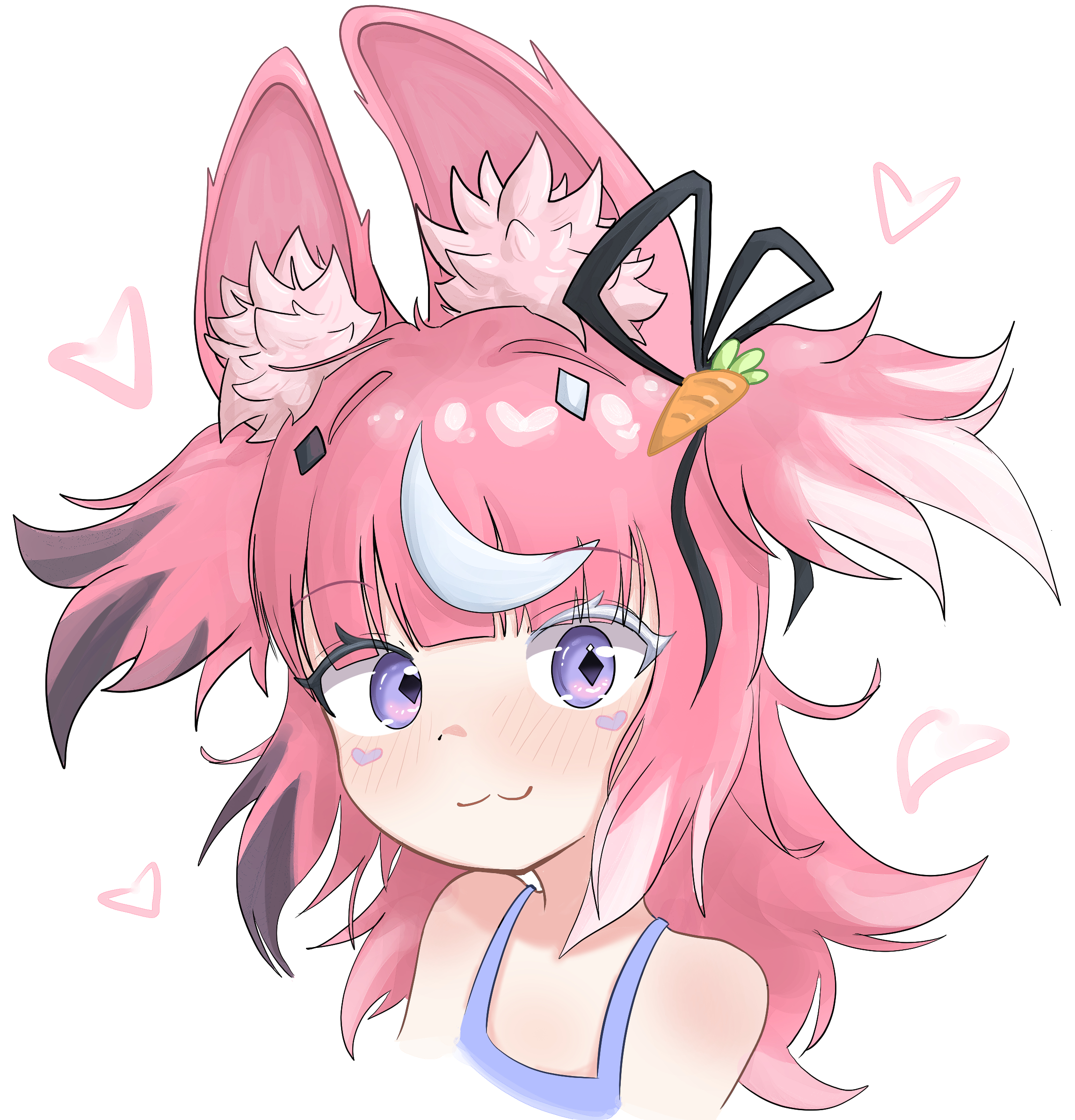 Safebooru - 1girl :3 animal ear fluff animal ears bare shoulders black ...