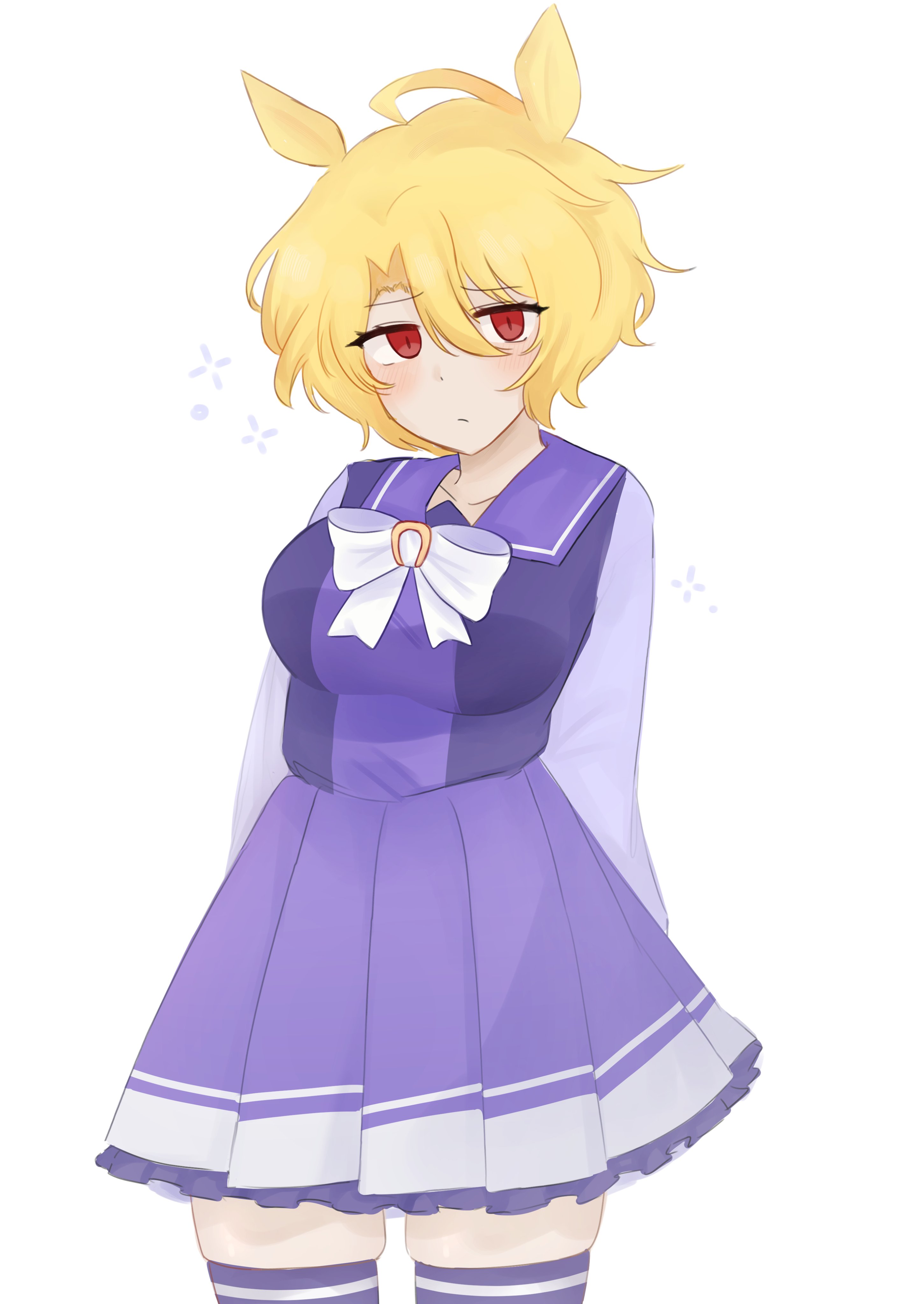 Safebooru - 1girl absurdres animal ears blonde hair blush bow breasts ...
