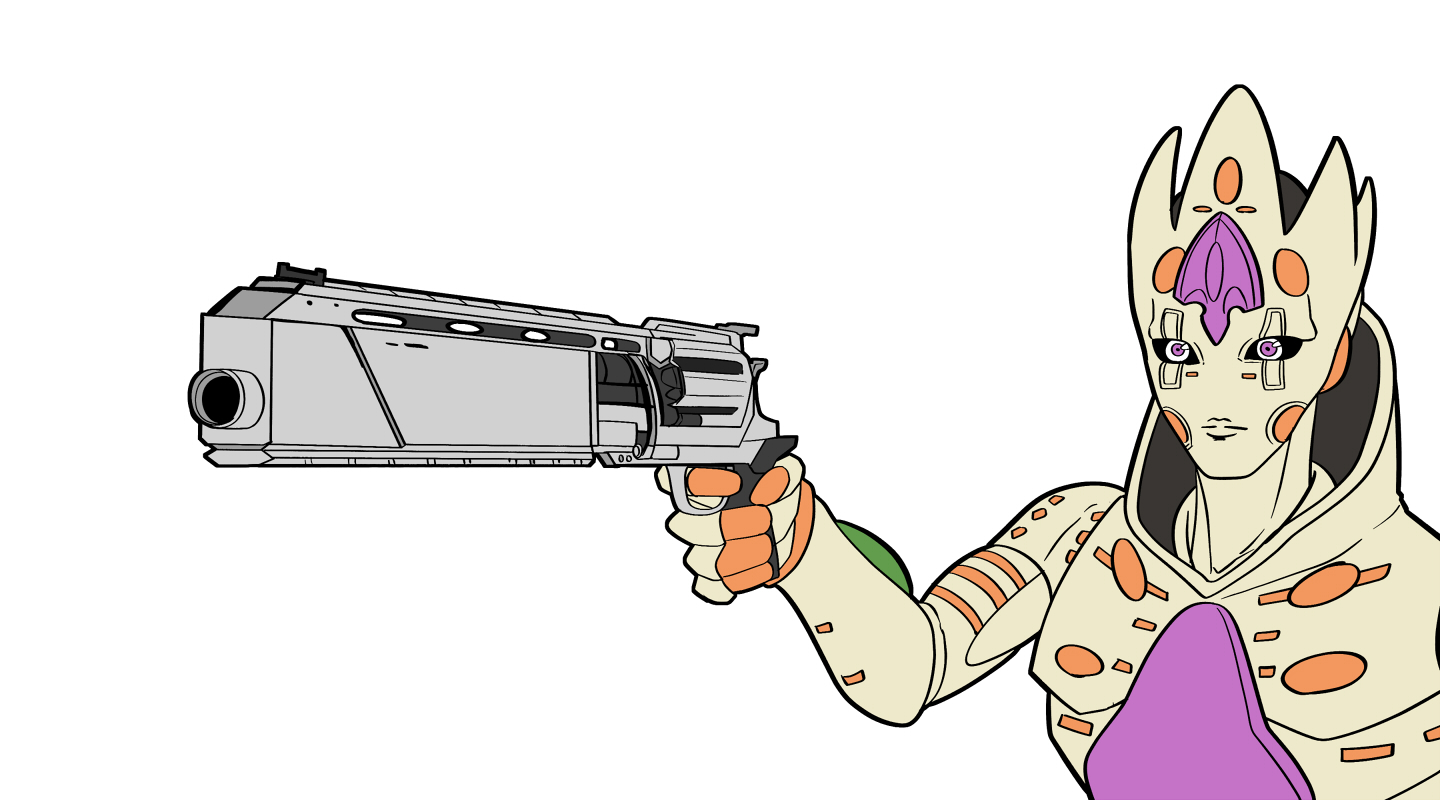 Jojo R6 Revolver Safebooru - 1other blue eyes expressionless gold experience requiem ...