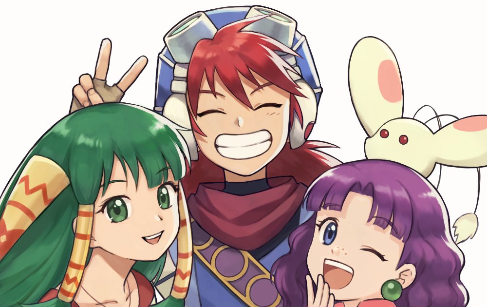 Safebooru - 1boy 2girls feena (grandia) grandia grandia i green hair ...