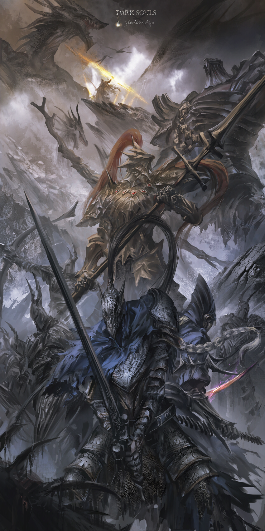 Safebooru - 1girl 4boys 5others aiming armor artorias the abysswalker ...