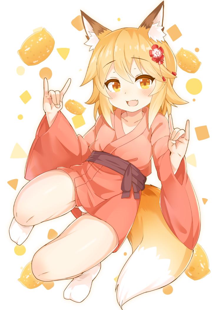 Safebooru - 1girl :d animal ear fluff animal ears bangs blonde hair 