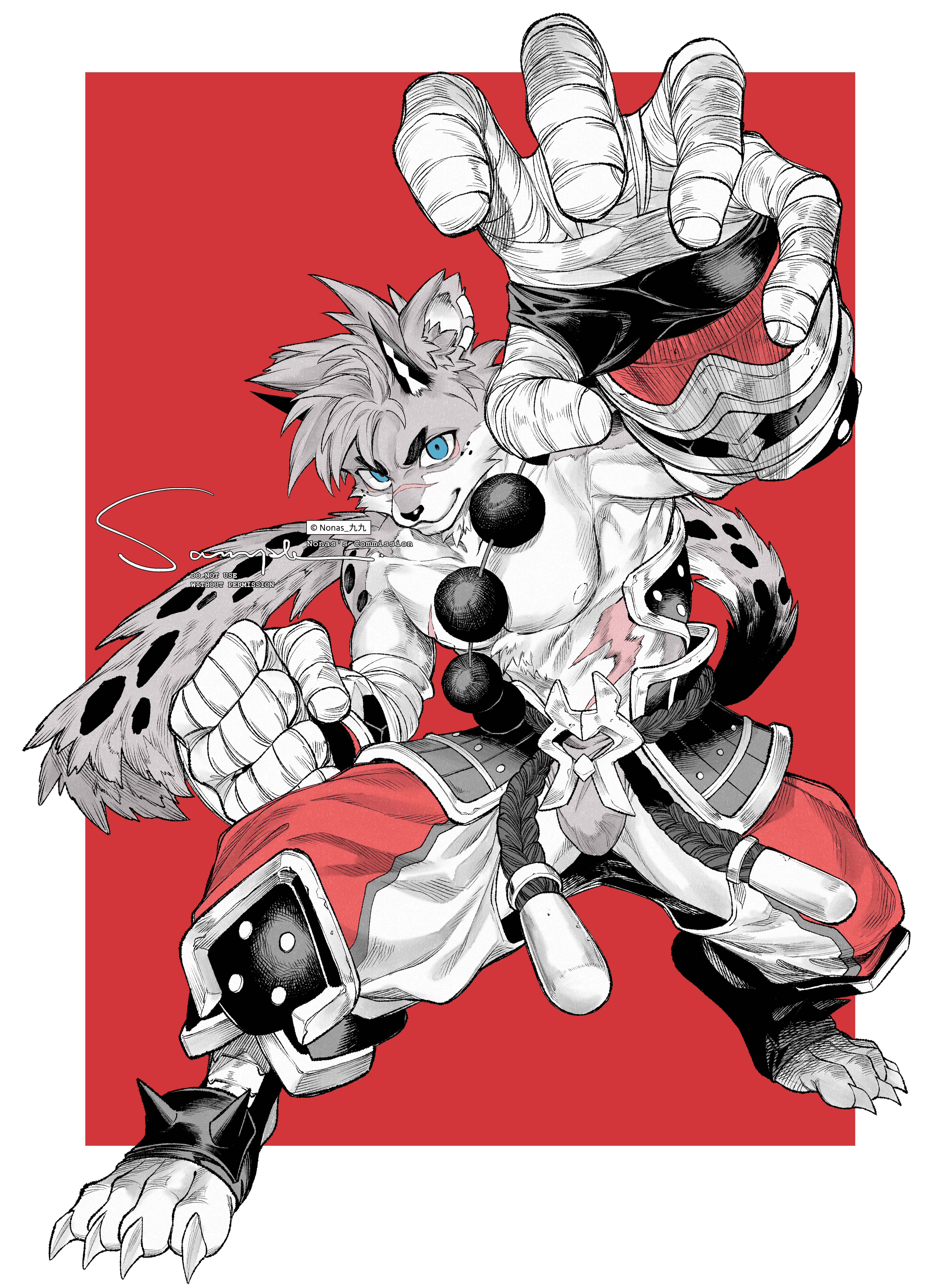 Safebooru - 1boy absurdres arm up armor bandaged hand bandaged wrist ...
