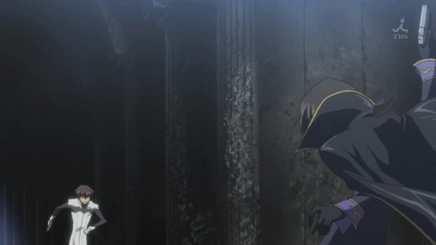 Safebooru - animated gif bodysuit cap cape code geass gif gun handgun ...