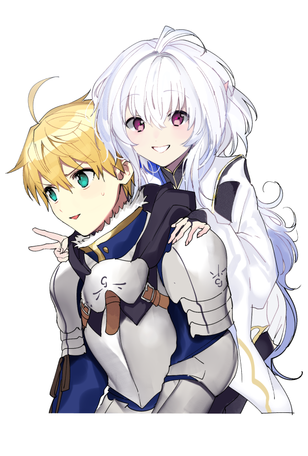 Safebooru - 1boy 1girl ahoge armor arthur pendragon (fate) belt belt ...