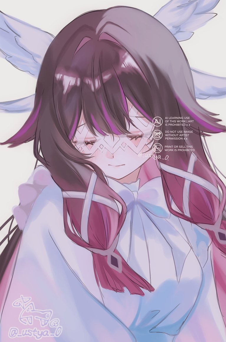 Safebooru - 1girl black hair blush bow closed eyes closed mouth ...