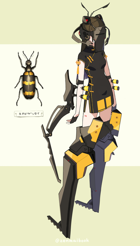 Safebooru - 1girl antennae beetle beetle girl black dress black gloves ...