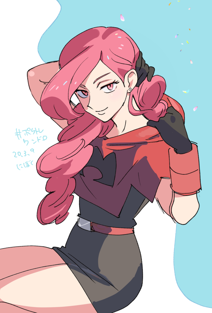 redhead shelly(pokemon) simple_background smile solo team_aqua team_magma_g...