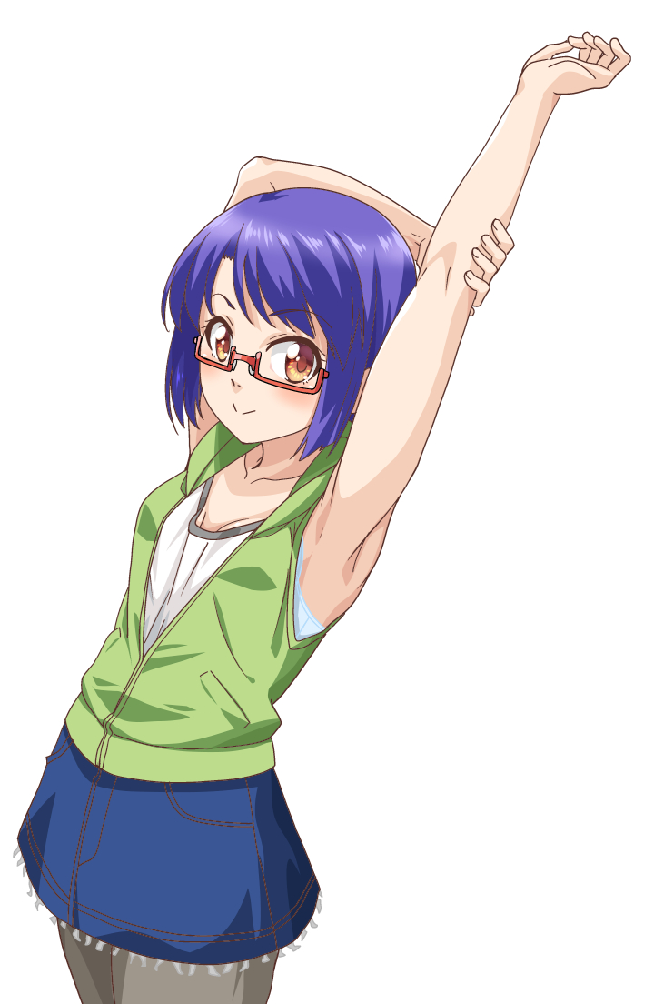 Safebooru 1girl Arm Up Armpits Arms Up Bangs Bare Arms Bare Shoulders 