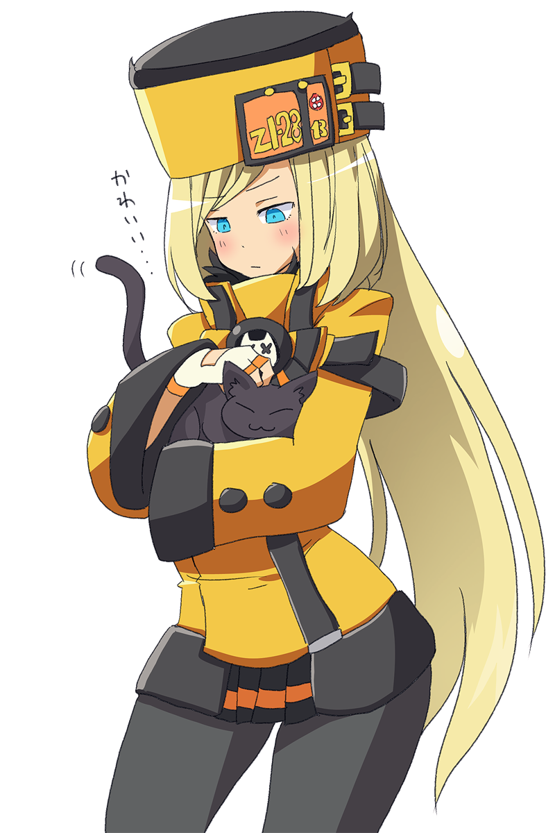 ...cat guilty_gear guilty_gear_xrd hat highres holding holding_animal holdi...
