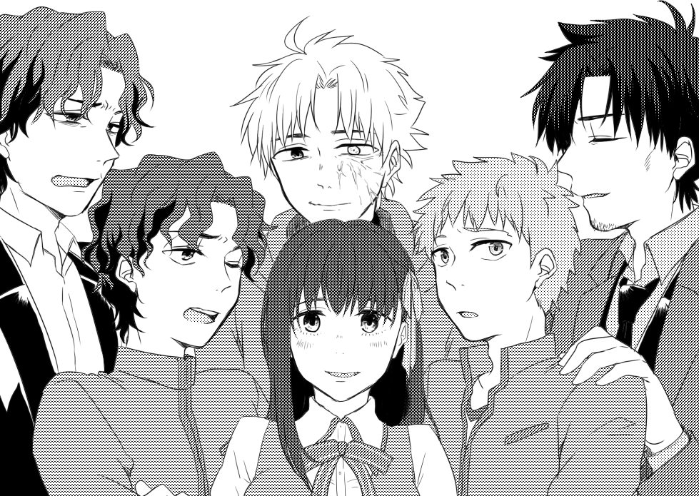Safebooru - 1girl 5boys ahoge brother and sister brothers emiya ...