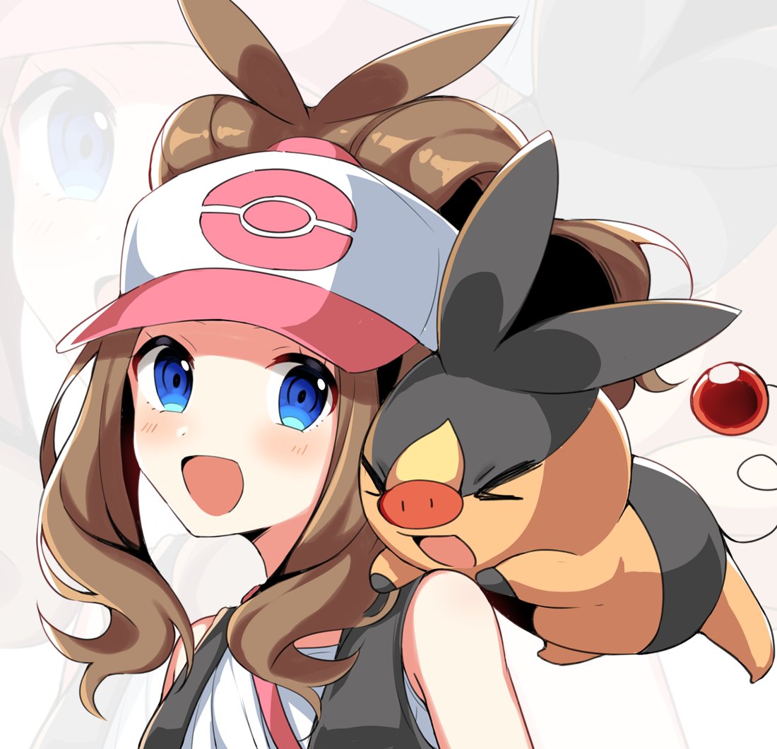 (pokemon) long_hair looking_at_viewer on_shoulder open_clothes open_mouth o...
