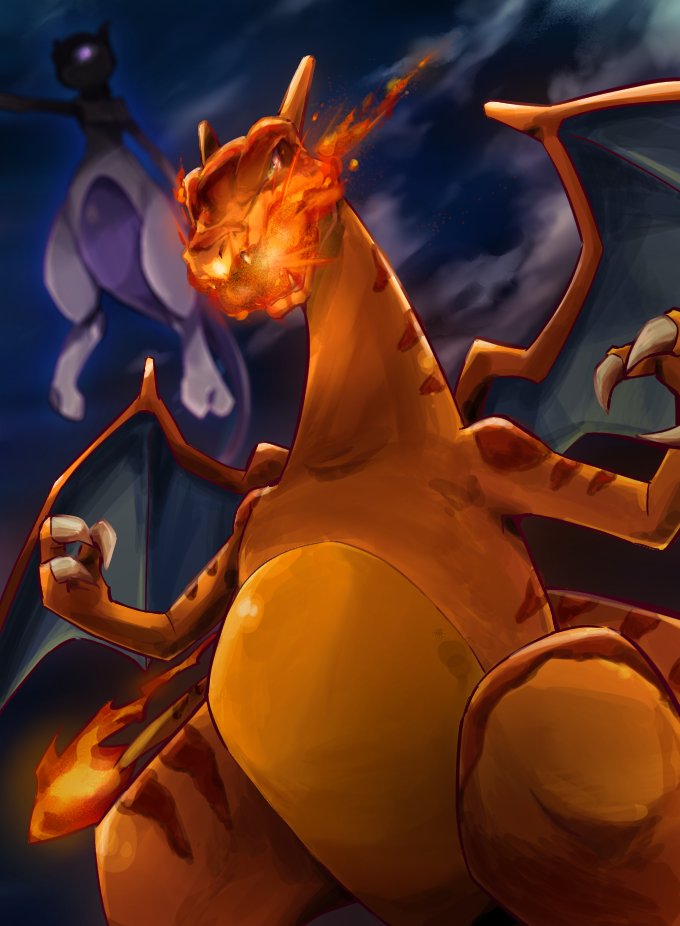 Safebooru - ayo (ayosanri009) blurry breathing fire charizard claws ...