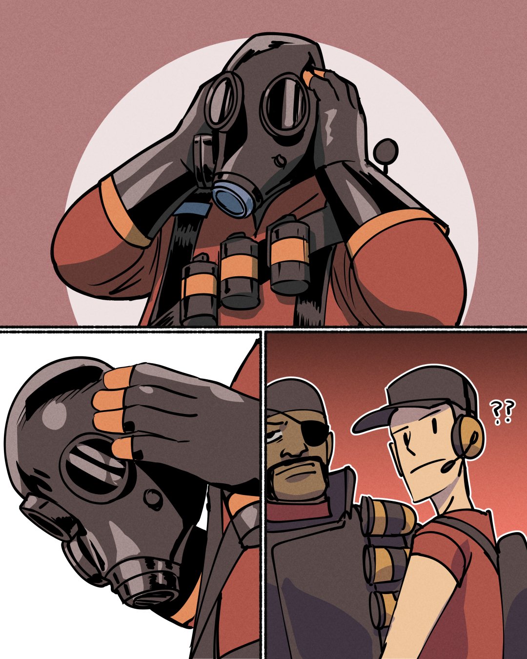 Safebooru - 1other 2boys ? ?? ambiguous gender baseball cap dark ...