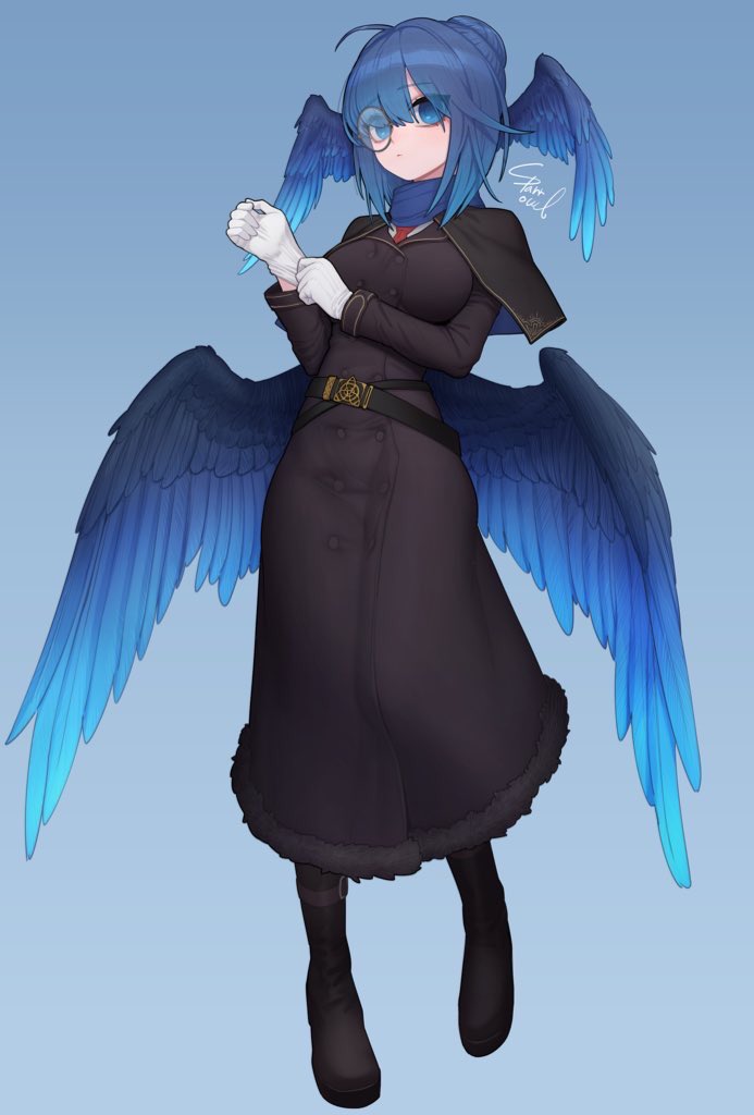 Safebooru - 1girl adjusting clothes adjusting gloves ahoge belt black ...