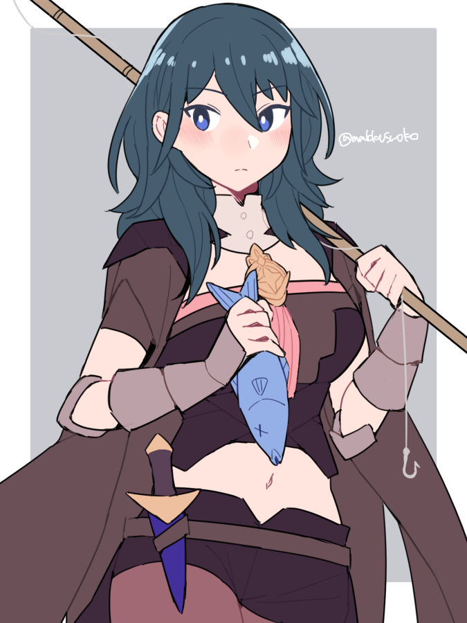 Safebooru - 1girl armor bangs black armor black cape black shorts blue ...