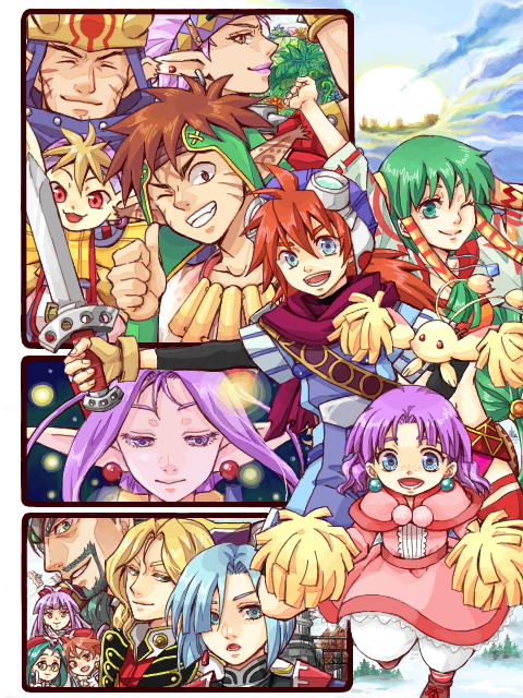 Safebooru - 6+boys 6+girls animal ears baal (grandia) closed mouth ...