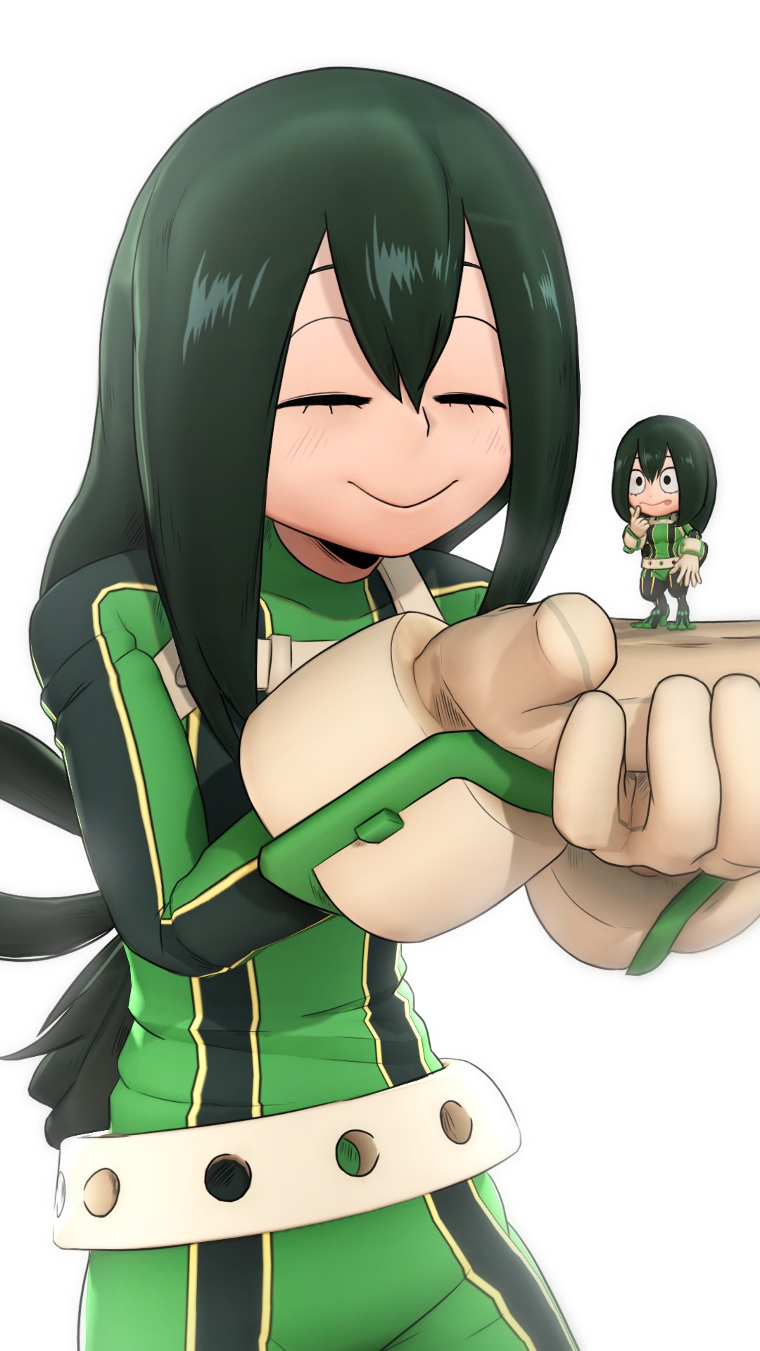 ...english_commentary frog_girl gloves greatm8 hair_rings hands_up highres ...