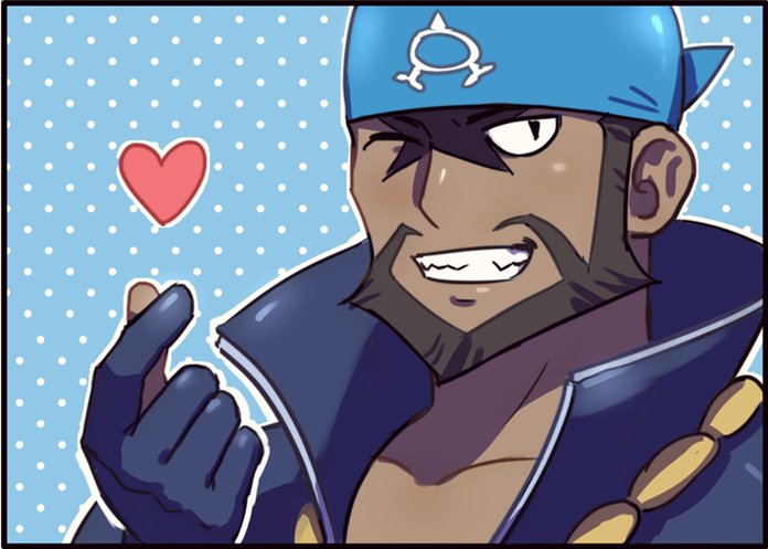 Safebooru - 1boy archie (pokemon) beard black border black eyes blue ...