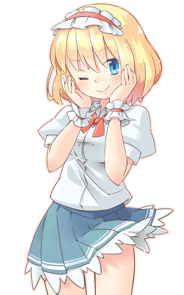 Safebooru 1girl Adapted Costume Alice Margatroid Arnest Bangs Blonde Hair Blue Eyes Blue Skirt 