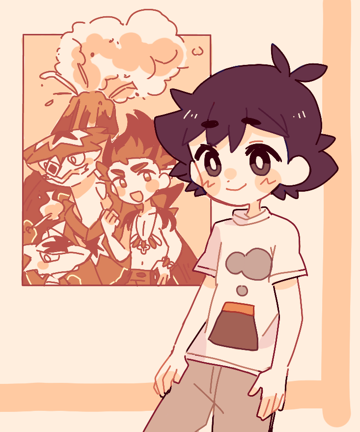 Safebooru - 2boys alolan marowak alternate costume antenna hair ash ...