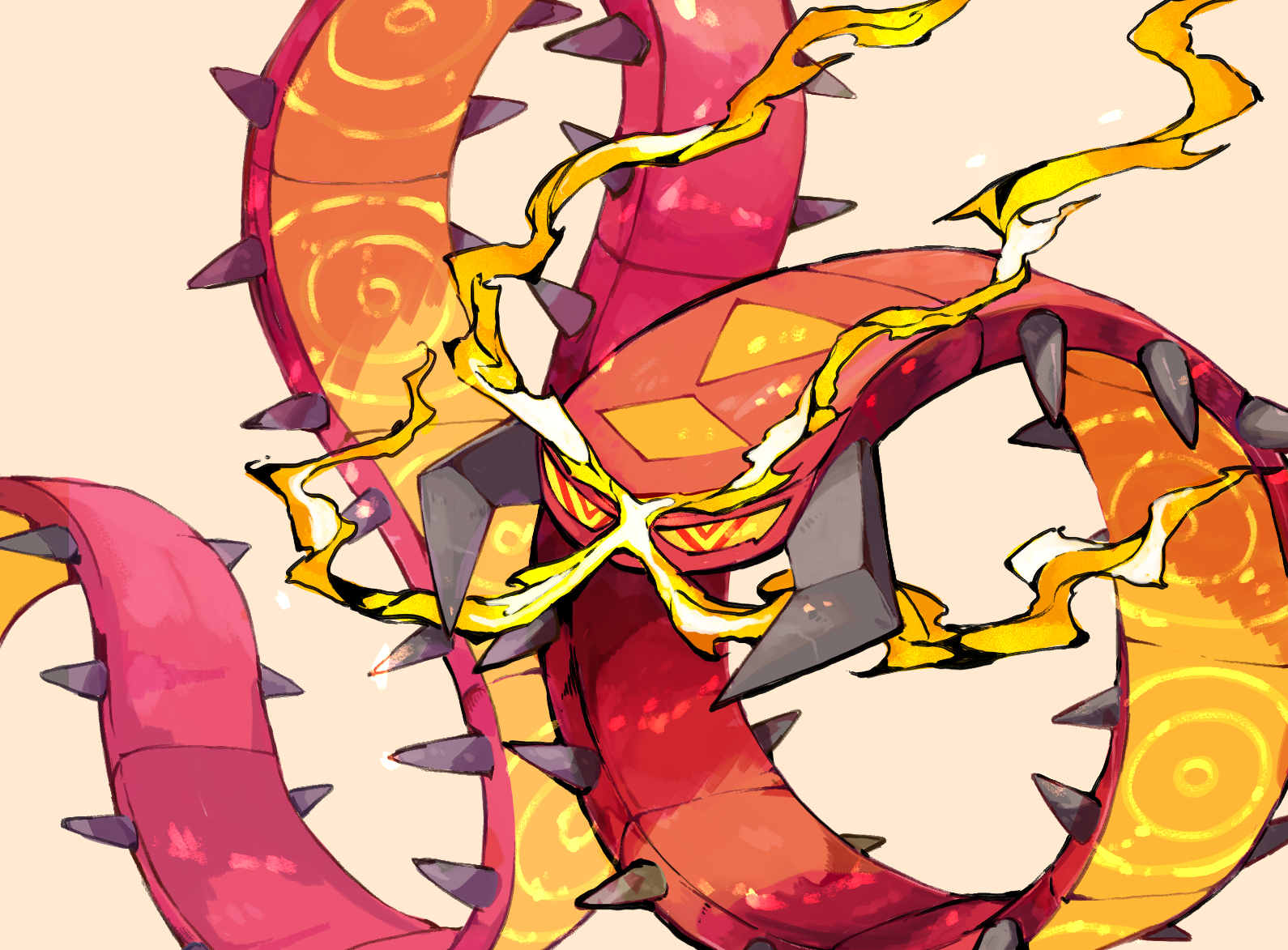 Safebooru - bug centipede centiskorch colored sclera fire looking at ...