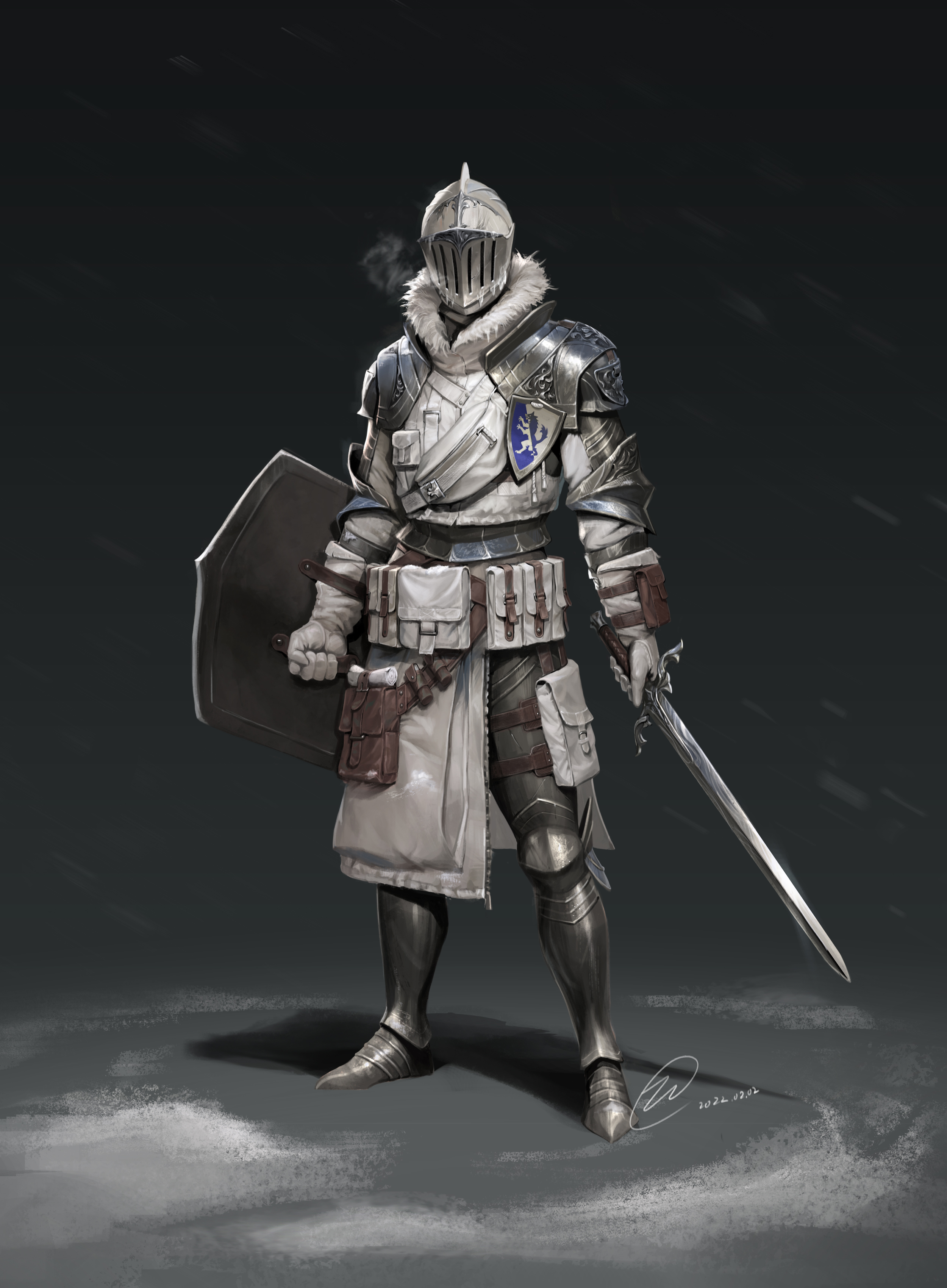 Safebooru - 1other absurdres armor bag breath dated facing viewer ...
