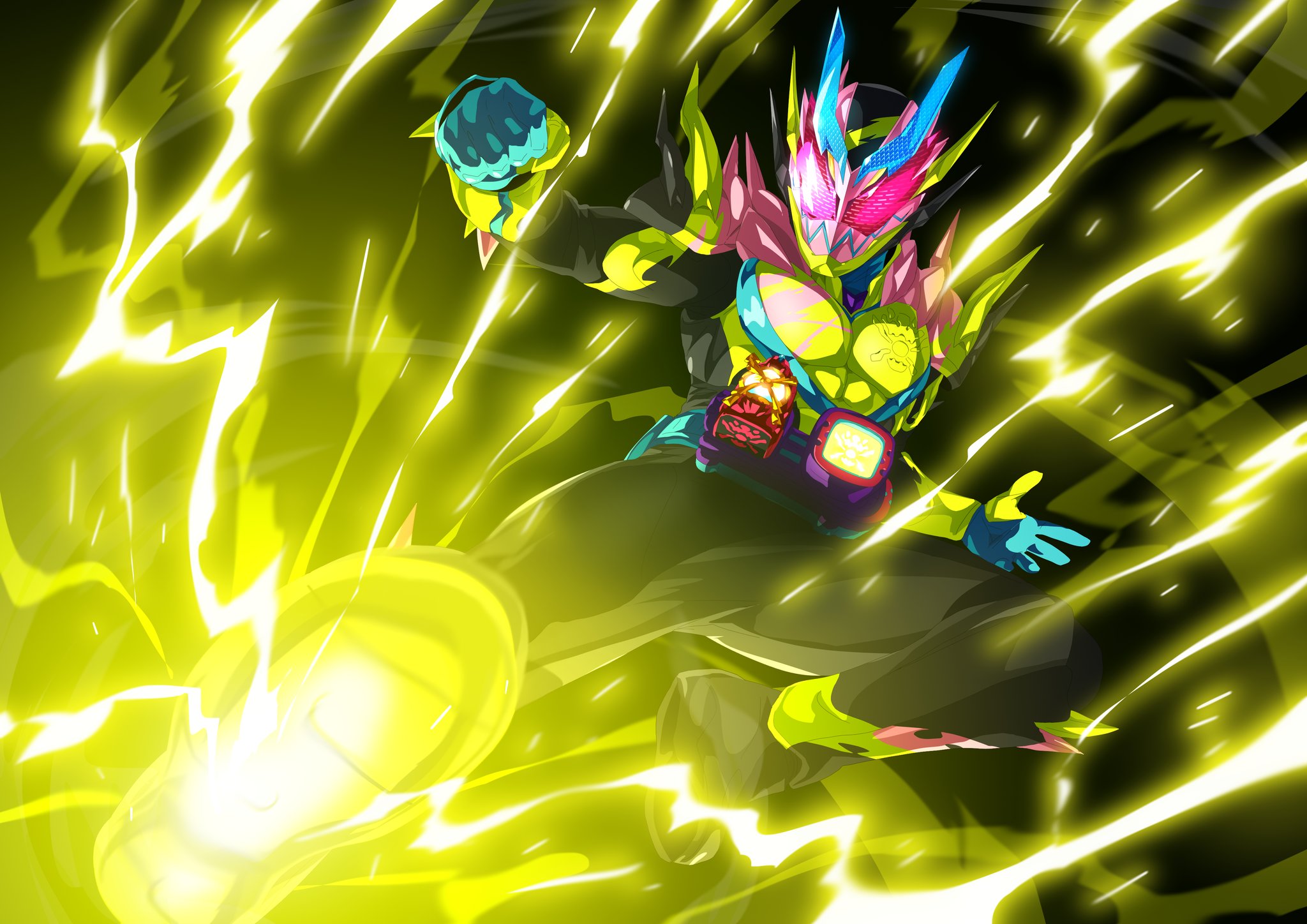 Safebooru - 1boy blue gloves clenched hand fighting stance finishing ...