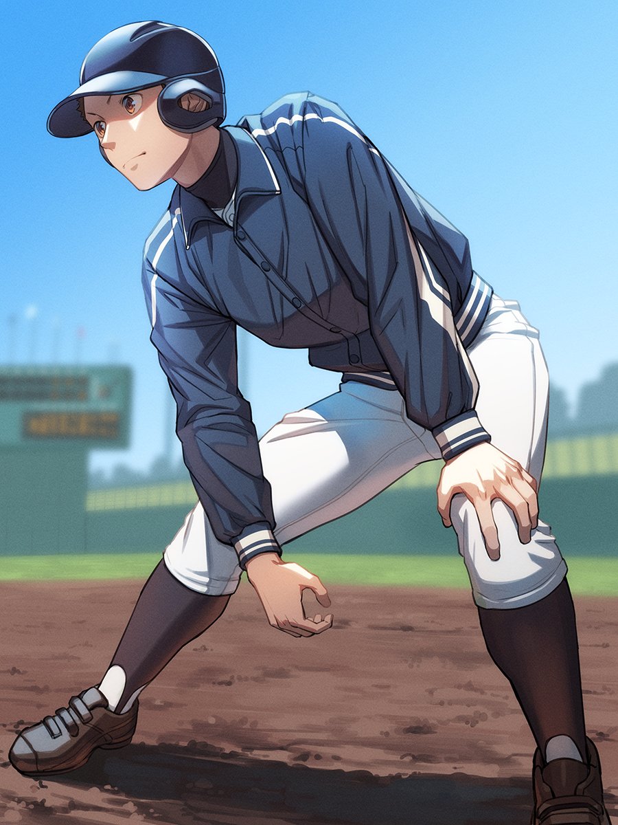 Safebooru - 1boy baseball helmet baseball stadium baseball uniform ...