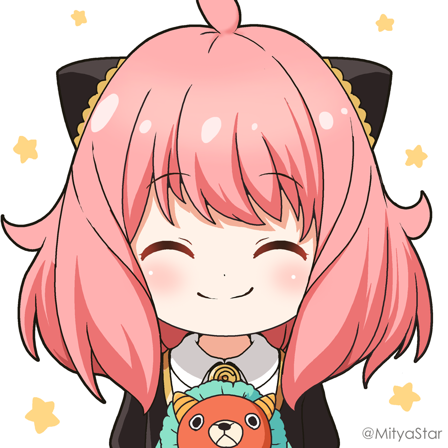 Safebooru 1girl ahoge anya (spy x family) bangs black jacket closed