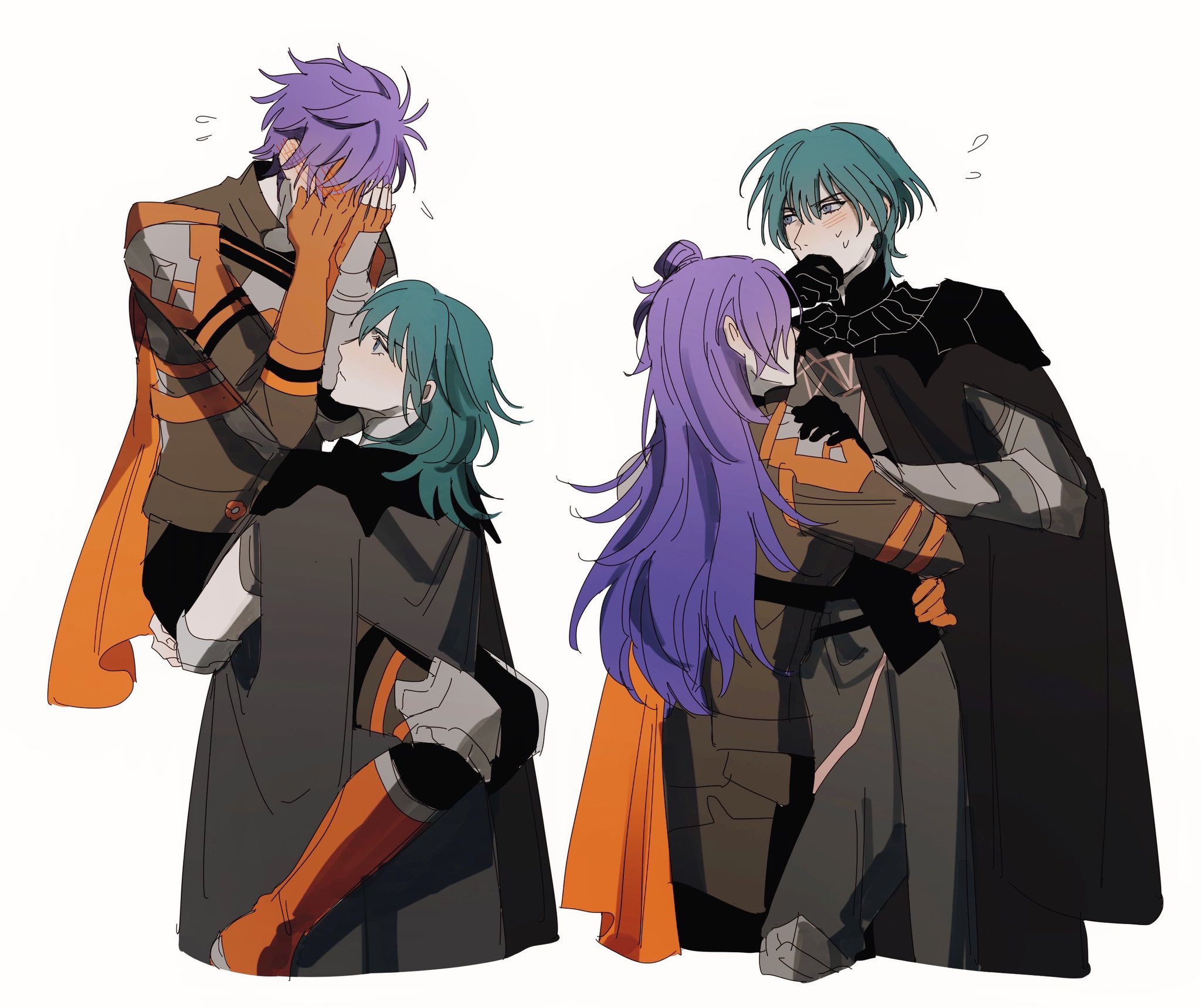 Safebooru 2boys 2girls assertive female byleth (fire emblem) byleth