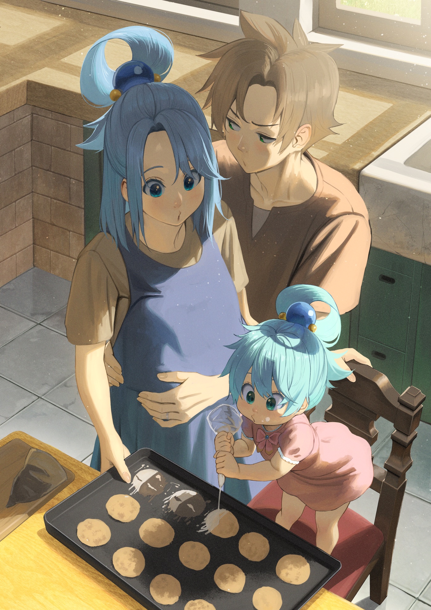 Safebooru - 1boy :o alternate hair length alternate hairstyle aqua ...