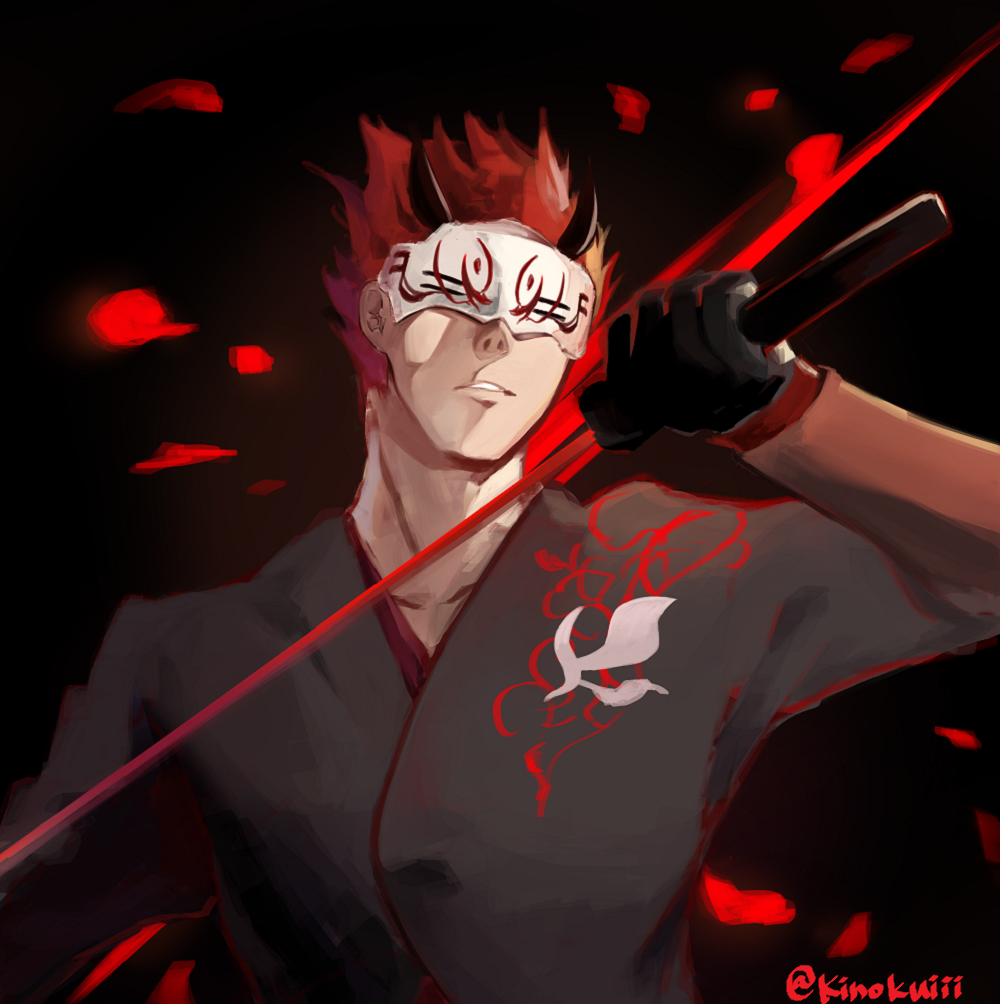 Safebooru - 1boy adam taurus chokutou gloves holding holding sword ...