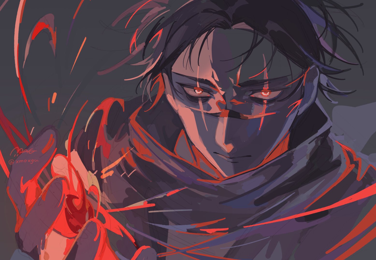 Safebooru - 1boy black hair blood choso (jujutsu kaisen) close-up ...