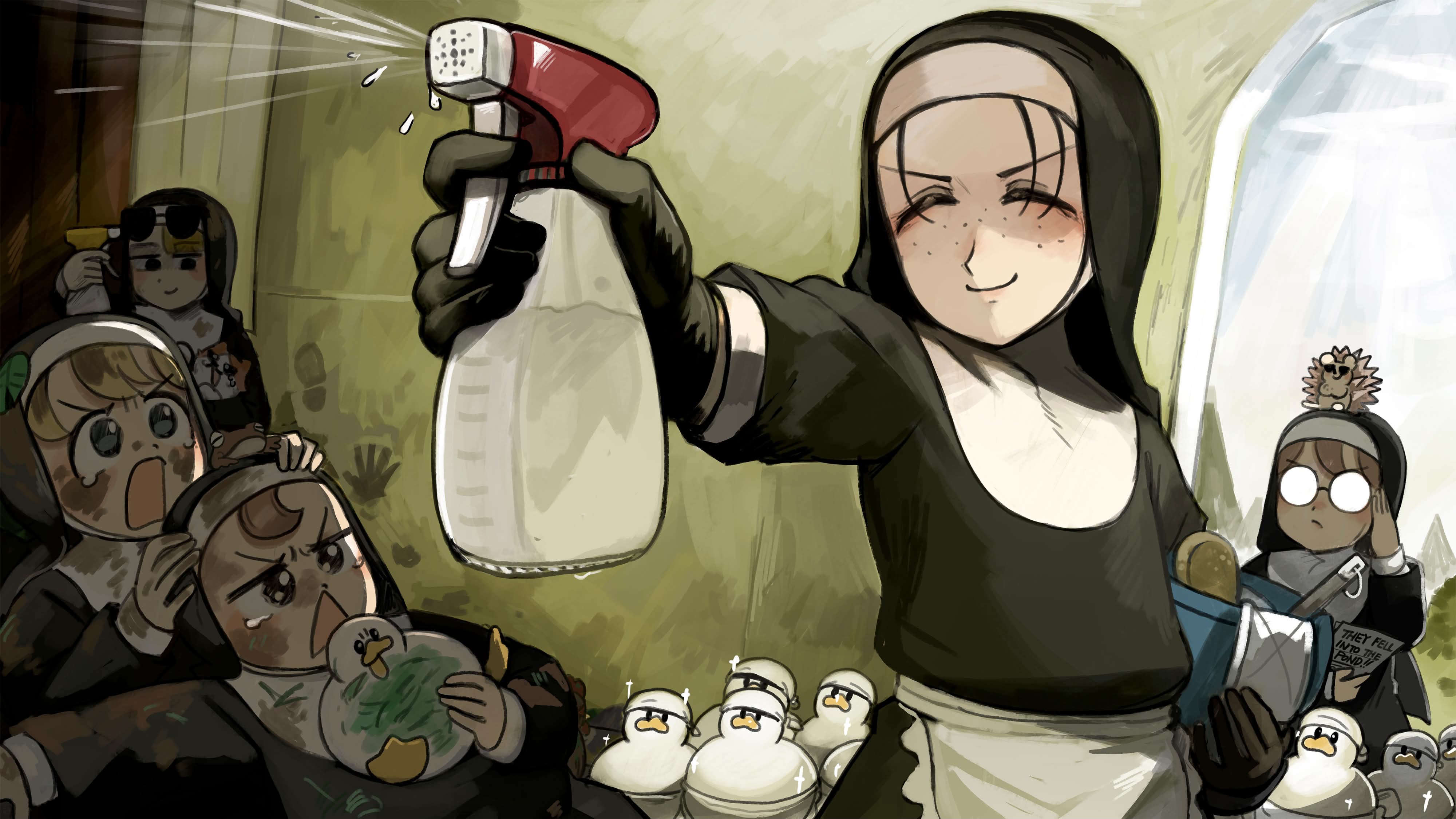Safebooru 5girls Absurdres Apron Bird Black Gloves Black Hair Blonde safebooru-5girls-absurdres-apron-bird-black-gloves-black-hair-blonde