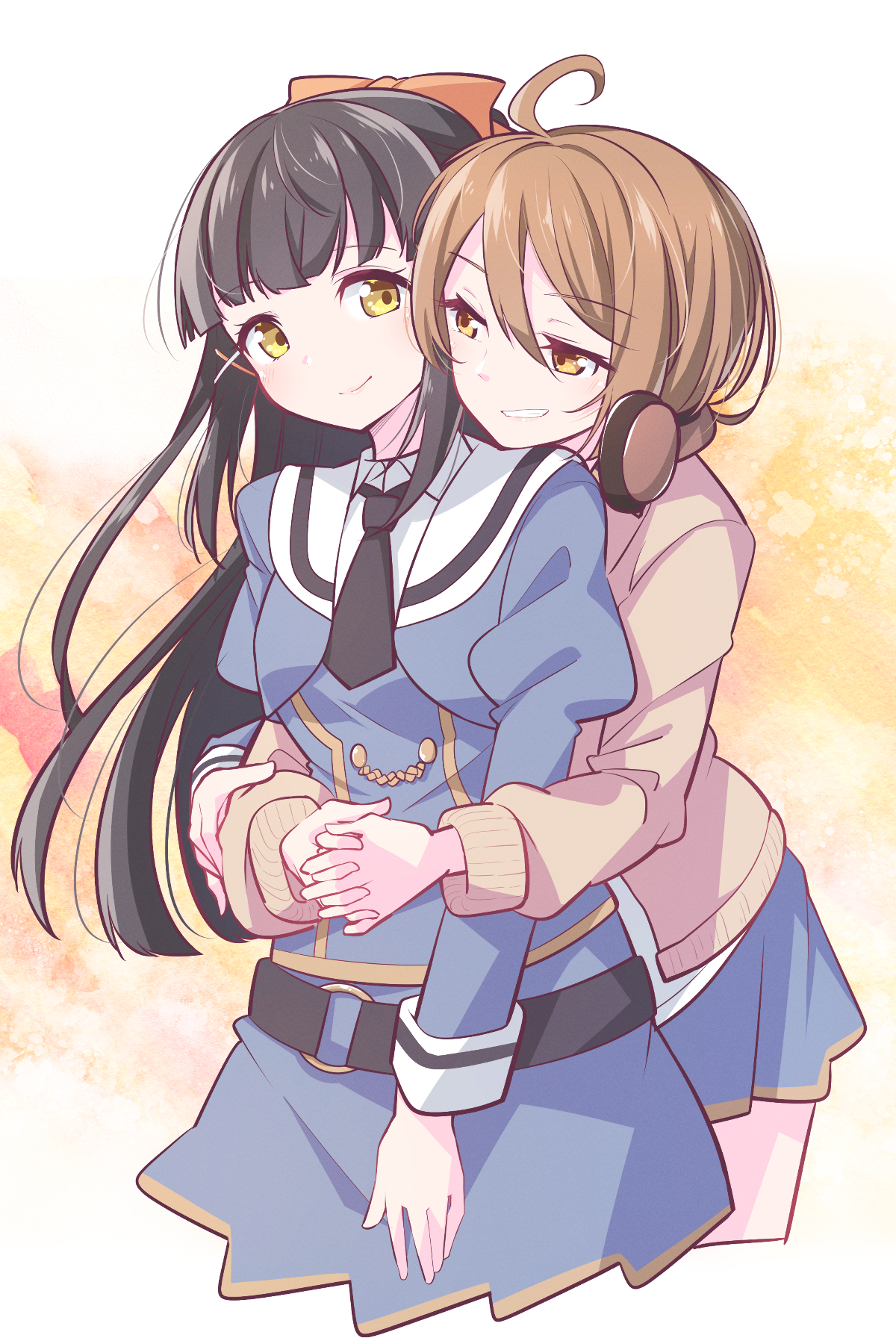 Safebooru - 2girls arm at side assault lily bangs belt black belt black ...