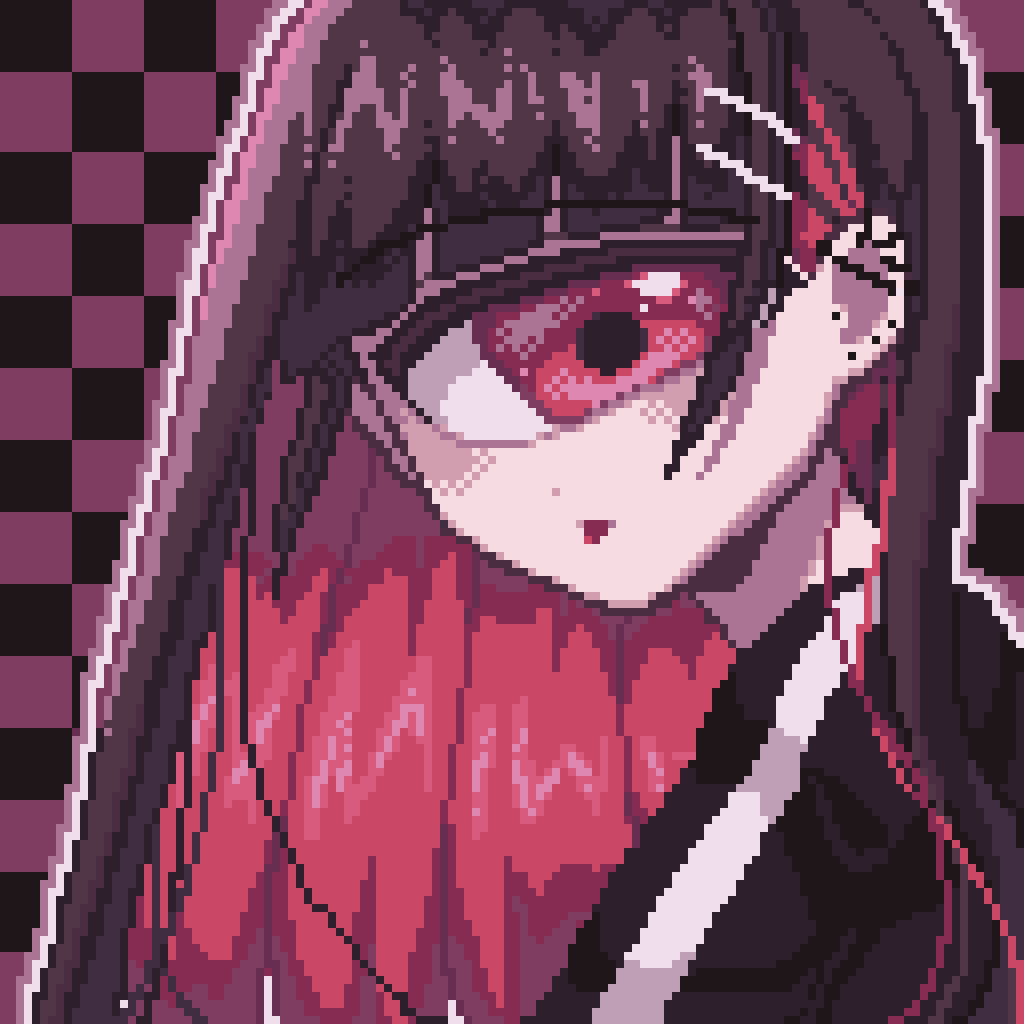 Safebooru - 1girl azen (mntimcczgrtn) brown hair checkered background ...