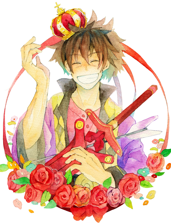 Safebooru 1boy arrow (projectile) bangs black hair bow closed eyes