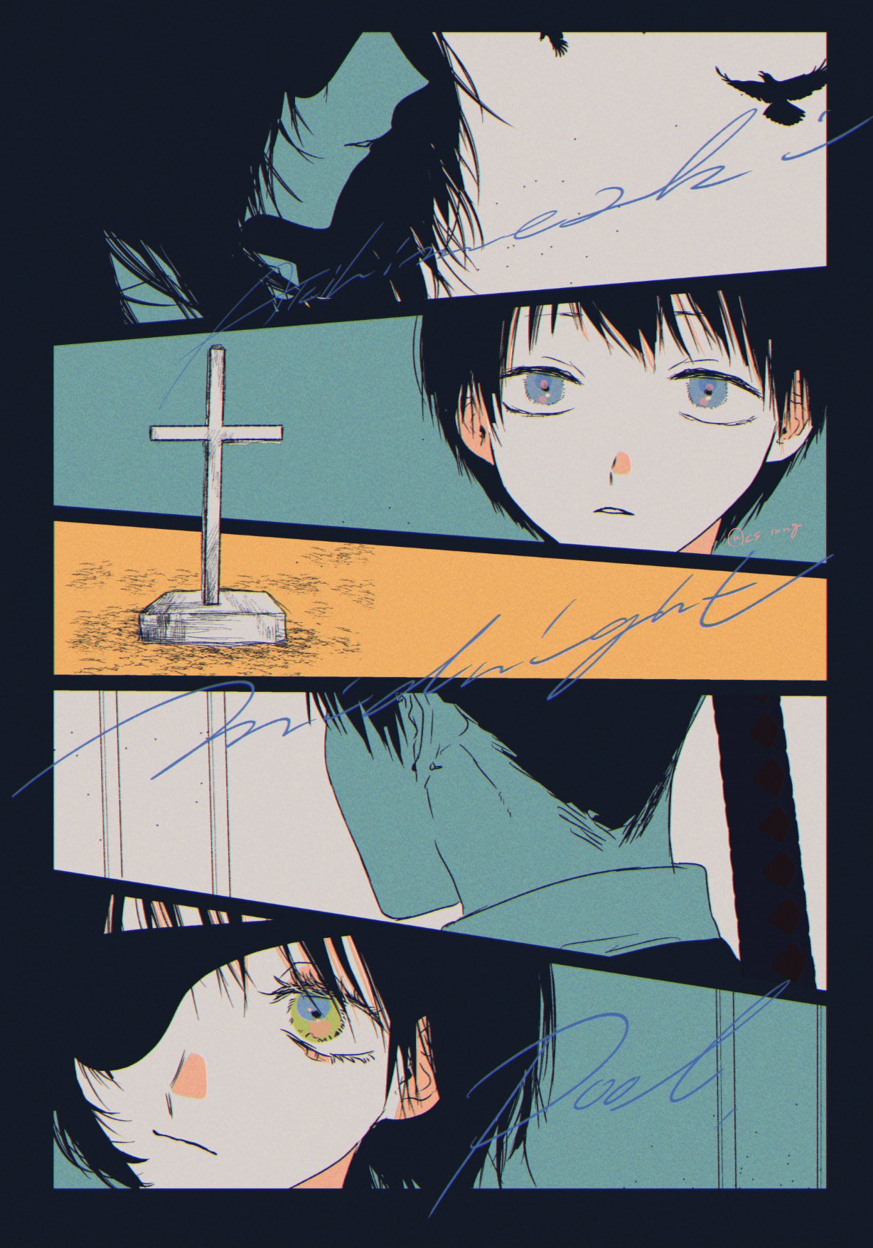 Safebooru - 1boy 1girl bangs bird black hair blue eyes chainsaw man ...