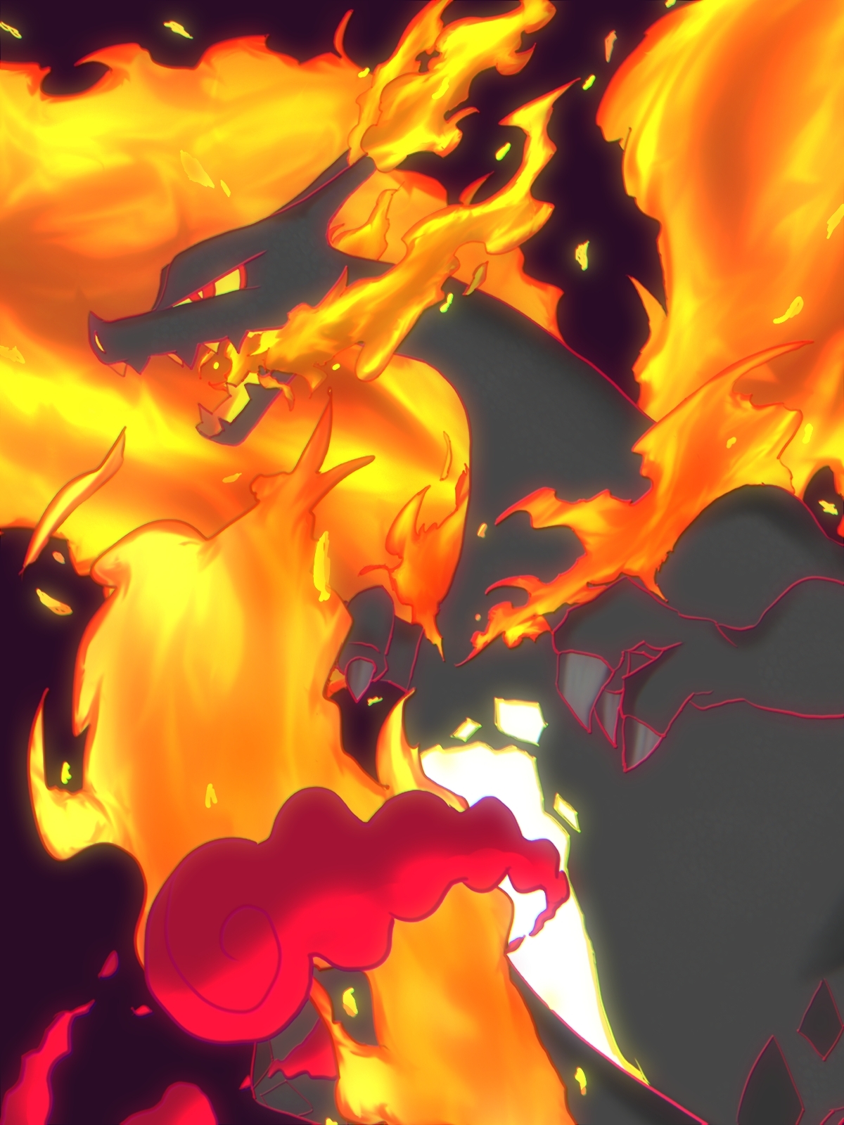 Safebooru - alternate color animal focus black background breathing ...
