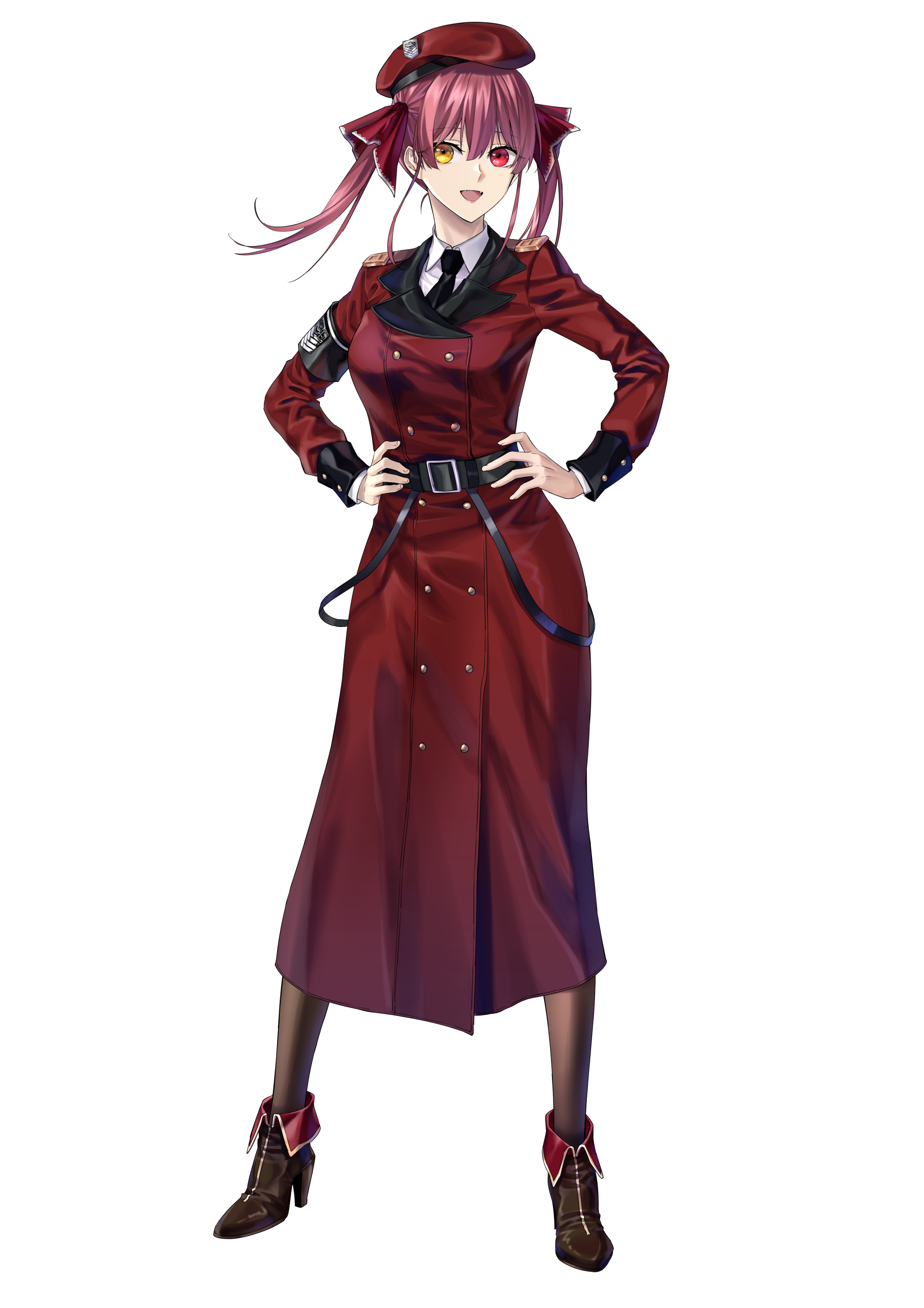 Safebooru 1girl absurdres bangs beret black necktie boots breasts