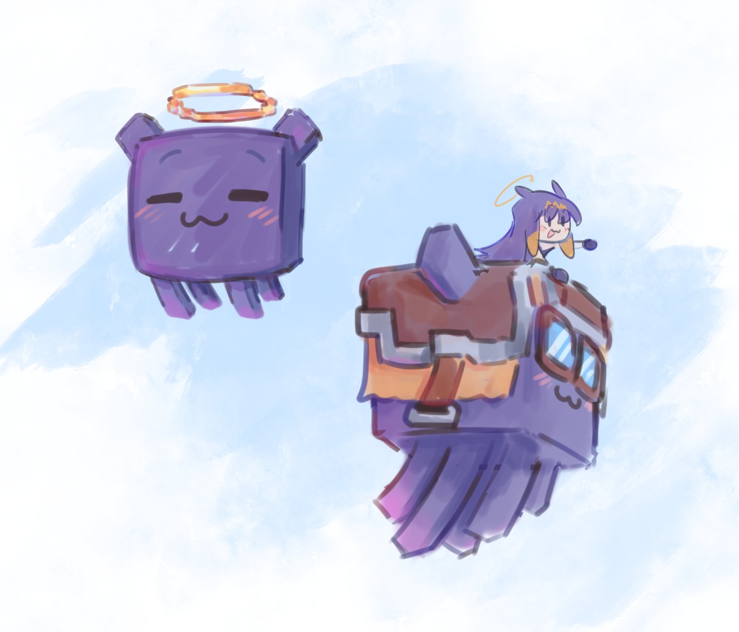 Safebooru - 1girl :3 :d = = blue sunfish blush blush stickers chibi ...