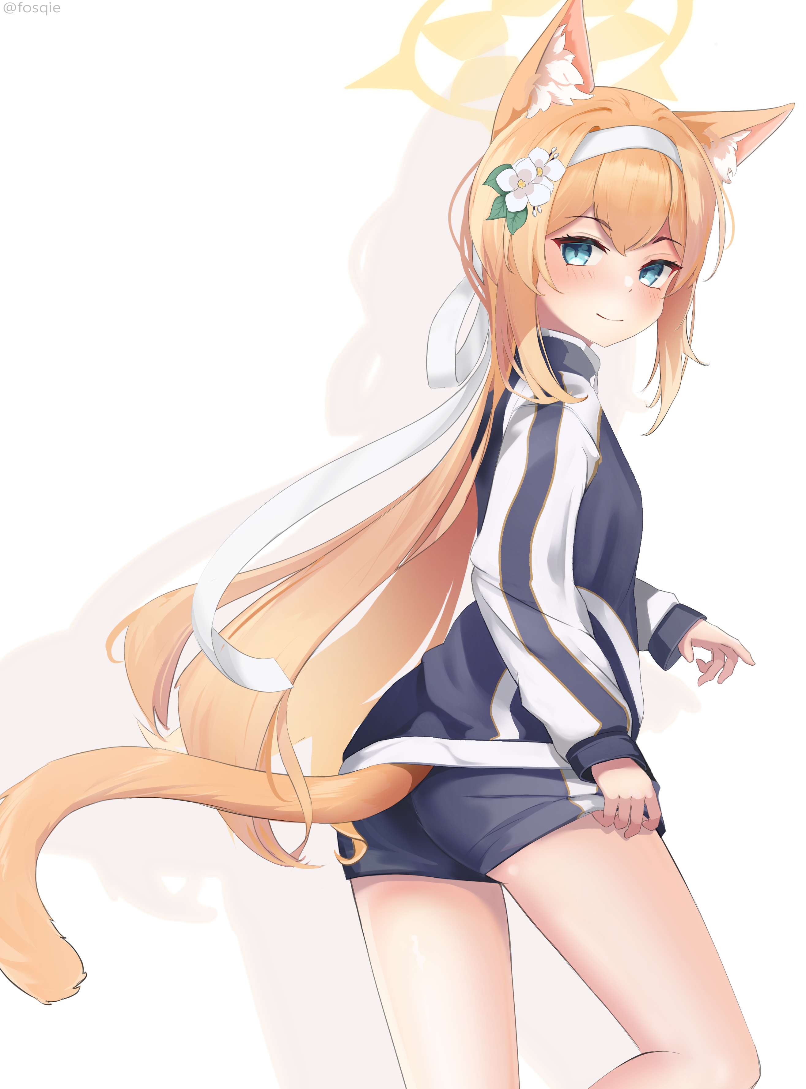 Safebooru - 1girl absurdres adjusting clothes adjusting shorts animal ...