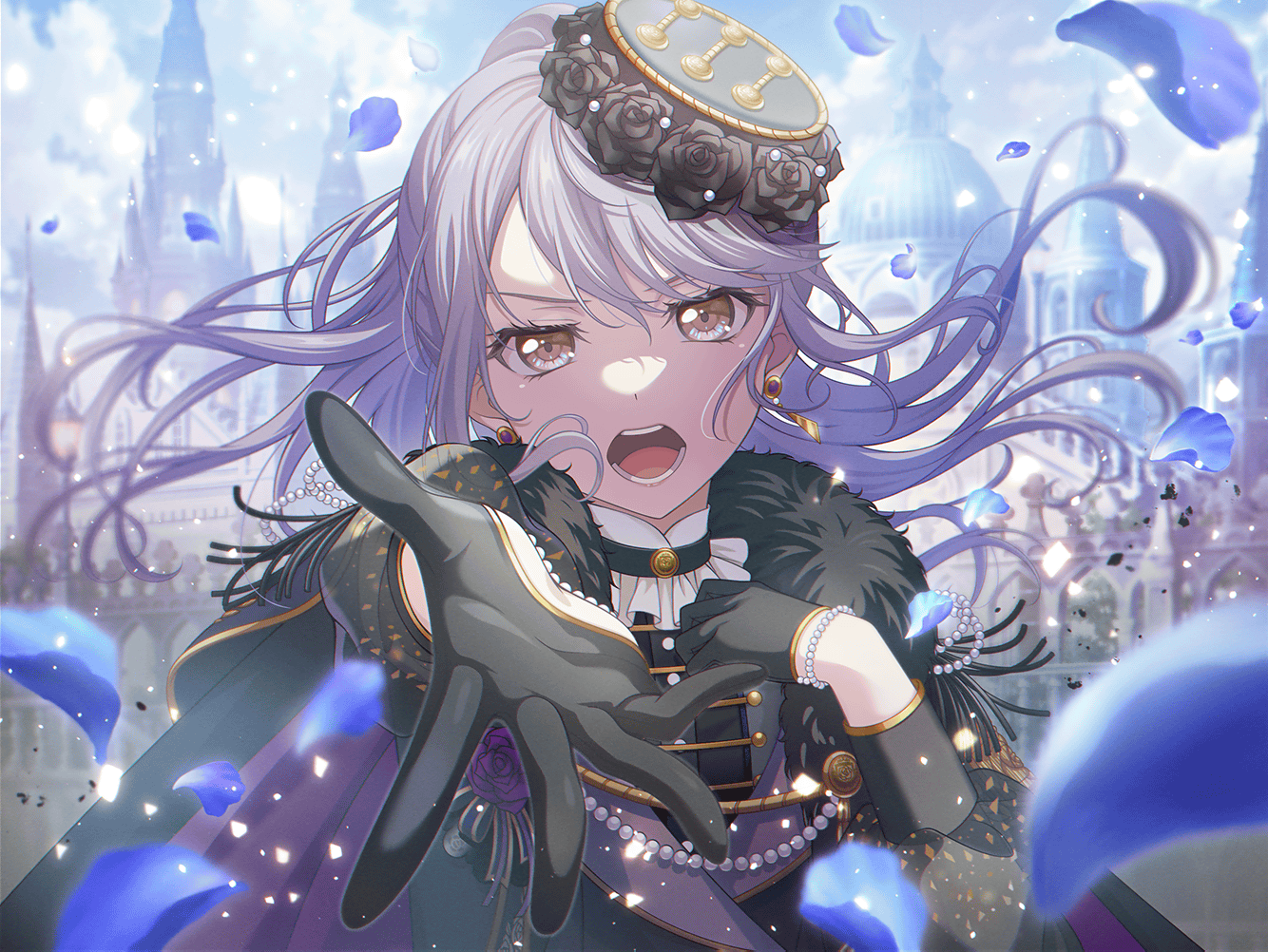 Safebooru Bang Dream Dress Grey Hair Long Hair Minato Yukina Yellow 