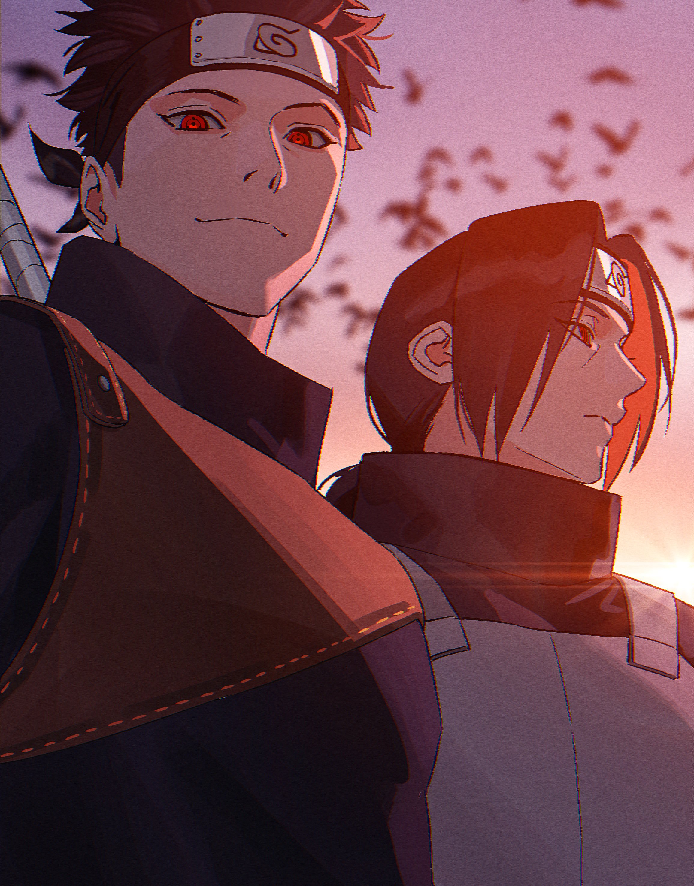 Sharingan Bird Safebooru - 2boys absurdres bird black hair closed mouth commentary ...